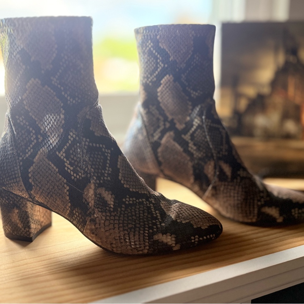 Stuart Weitzman Brown and Black Ankle Boots